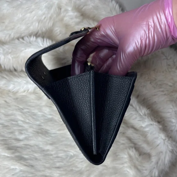 Louis Vuitton Black Monogram Empreinte Envelope Wallet with Gold Hardware - Picture 7 of 8